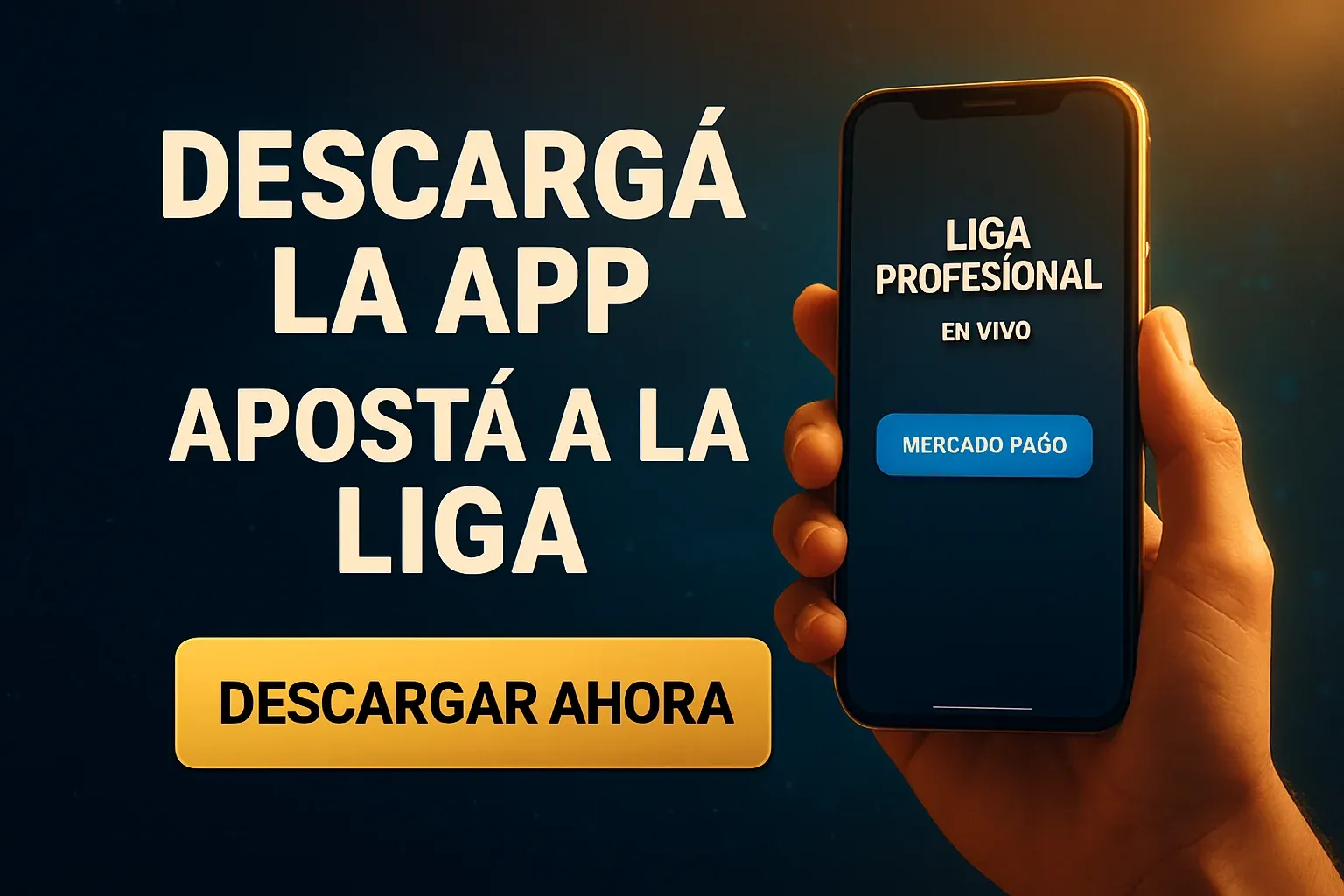 Banner en español con celular Android y app de apuestas en vivo